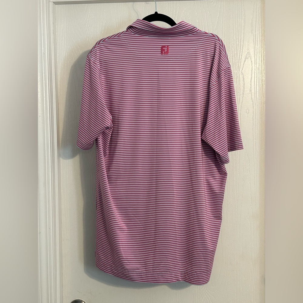 FootJoy | Striped Pink Polo Shirt | Size Large - Picture 6 of 6